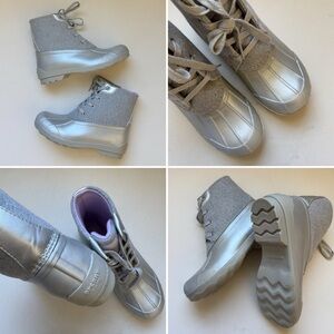 Sperry Saltwater Duck Boots in Metallic Silver